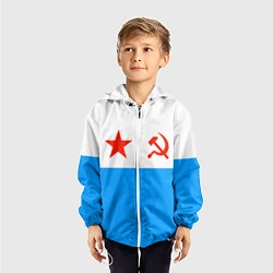 Ветровка с капюшоном детская ВМФ СССР, цвет: 3D-белый — фото 2