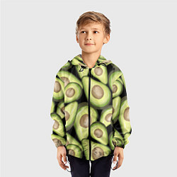 Ветровка с капюшоном детская Avocado background, цвет: 3D-черный — фото 2