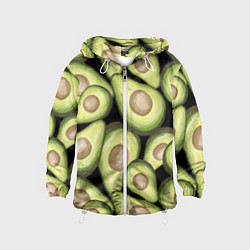 Ветровка с капюшоном детская Avocado background, цвет: 3D-белый