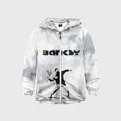 Ветровка с капюшоном детская Banksy, цвет: 3D-белый