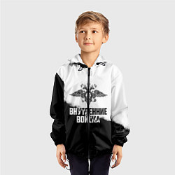 Ветровка с капюшоном детская Внутренние Войска, цвет: 3D-черный — фото 2