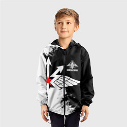 Ветровка с капюшоном детская Войска связи, цвет: 3D-черный — фото 2