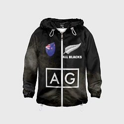 Ветровка с капюшоном детская ALL BLACKS, цвет: 3D-белый