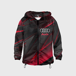 Ветровка с капюшоном детская AUDI, цвет: 3D-черный