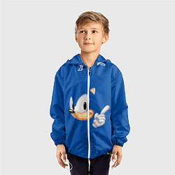 Ветровка с капюшоном детская Sonic, цвет: 3D-белый — фото 2