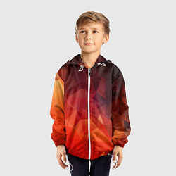 Ветровка с капюшоном детская Polygon orange, цвет: 3D-белый — фото 2