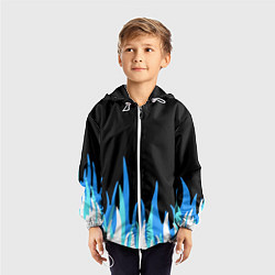 Ветровка с капюшоном детская Синее пламя, цвет: 3D-белый — фото 2