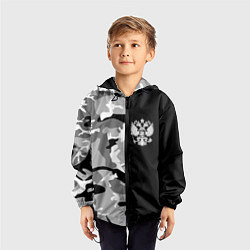 Ветровка с капюшоном детская Россия камуфляж, цвет: 3D-черный — фото 2