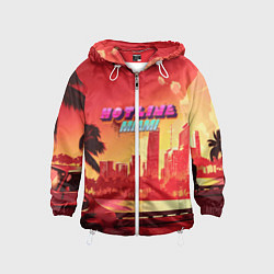 Ветровка с капюшоном детская HOTLINE MIAMI, цвет: 3D-белый