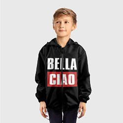 Ветровка с капюшоном детская Bella Ciao, цвет: 3D-черный — фото 2