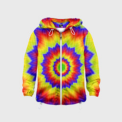 Ветровка с капюшоном детская Tie-Dye, цвет: 3D-белый