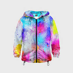 Ветровка с капюшоном детская НЕОНОВЫЕ ПОТЕРТОСТИ, цвет: 3D-черный