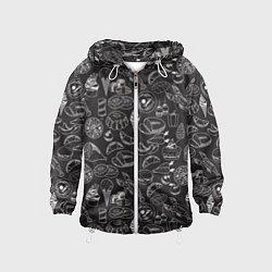 Ветровка с капюшоном детская Еда, цвет: 3D-белый