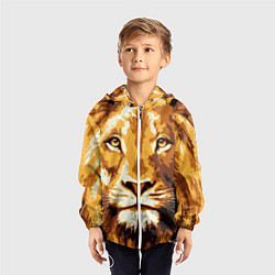 Ветровка с капюшоном детская Взгляд льва, цвет: 3D-белый — фото 2