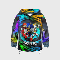 Ветровка с капюшоном детская SONIC TRIO, цвет: 3D-черный