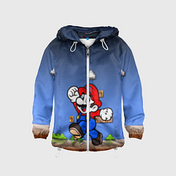 Ветровка с капюшоном детская Mario, цвет: 3D-белый
