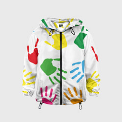 Детская ветровка Цветные ладошки - Детский узор