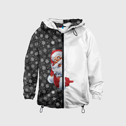Ветровка с капюшоном детская Дедушка Мороз, цвет: 3D-черный