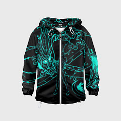 Ветровка с капюшоном детская Neon Dragon, цвет: 3D-белый
