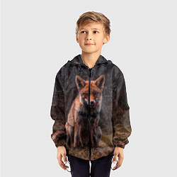 Ветровка с капюшоном детская Хищная лисица, цвет: 3D-черный — фото 2
