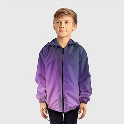 Ветровка с капюшоном детская Северное сияние фиолетовый, цвет: 3D-черный — фото 2