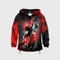 Ветровка с капюшоном детская FLY HIGH ВОЛЕЙБОЛ!!, цвет: 3D-черный