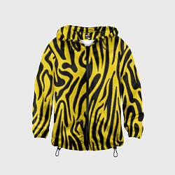 Ветровка с капюшоном детская Тигровые полоски, цвет: 3D-черный
