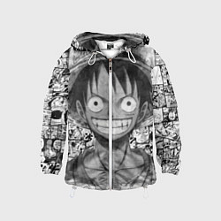 Ветровка с капюшоном детская Луфи улыбается one piece, цвет: 3D-белый