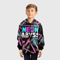 Ветровка с капюшоном детская Неон - Неоновый край, цвет: 3D-черный — фото 2