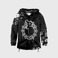 Ветровка с капюшоном детская 7 СМЕРТНЫХ ГРЕХОВ МЕЛОДИАС СИМВОЛ ДРАКОН, цвет: 3D-черный