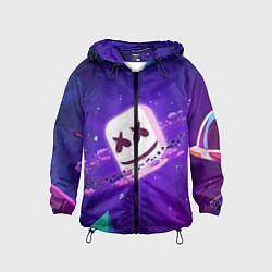 Ветровка с капюшоном детская МАРШМЕЛЛО В КОСМОСЕ MARSHMELLO MUSIC SPACE, цвет: 3D-черный