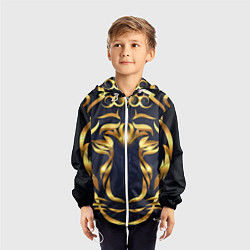 Ветровка с капюшоном детская Золотой символ года Тигр, цвет: 3D-белый — фото 2