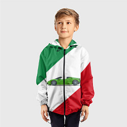 Ветровка с капюшоном детская Lamborghini Италия, цвет: 3D-черный — фото 2