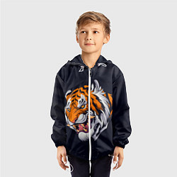 Ветровка с капюшоном детская Саблезубый тигр голова, цвет: 3D-белый — фото 2