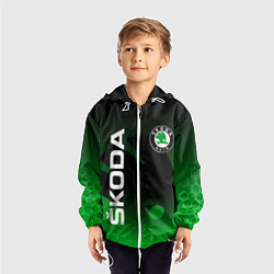 Ветровка с капюшоном детская SKODA SPORT GRADIENT ШКОДА СПОРТ, цвет: 3D-белый — фото 2