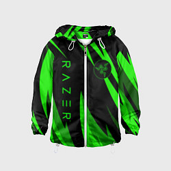 Ветровка с капюшоном детская RAZER GREEN, цвет: 3D-белый