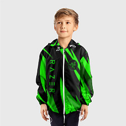 Ветровка с капюшоном детская RAZER GREEN, цвет: 3D-белый — фото 2