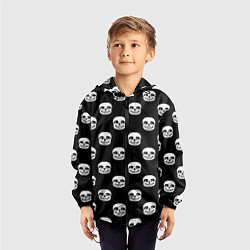 Ветровка с капюшоном детская UNDERTALE SANS SKULL FACE PATTERN УЗОР, цвет: 3D-черный — фото 2