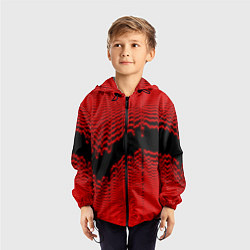 Ветровка с капюшоном детская Красная волна, цвет: 3D-черный — фото 2