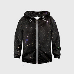 Ветровка с капюшоном детская Ночное звездное небо, цвет: 3D-белый