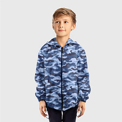 Ветровка с капюшоном детская Синий Камуфляж Camouflage, цвет: 3D-черный — фото 2