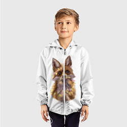 Ветровка с капюшоном детская Fox with a garland, цвет: 3D-белый — фото 2