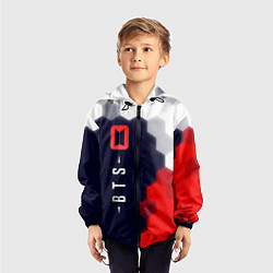 Ветровка с капюшоном детская BTS Графика Вертикально, цвет: 3D-черный — фото 2