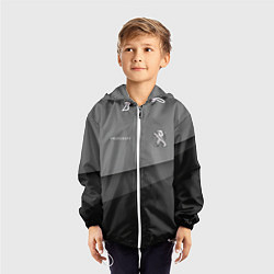 Ветровка с капюшоном детская Peugeot 308 геометрия, цвет: 3D-белый — фото 2