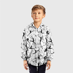 Ветровка с капюшоном детская Воздушная акробатика Паттерн, цвет: 3D-белый — фото 2