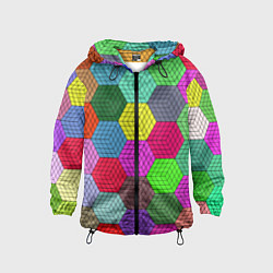 Ветровка с капюшоном детская Геометрический узор Pattern, цвет: 3D-черный