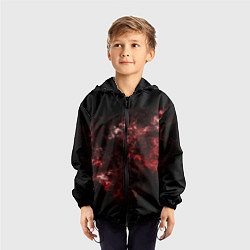 Ветровка с капюшоном детская Красный космос Red space, цвет: 3D-черный — фото 2