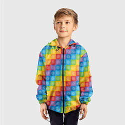 Ветровка с капюшоном детская Разноцветные Чакры, цвет: 3D-черный — фото 2