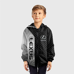 Ветровка с капюшоном детская Lexus Лексус Сталь матал, цвет: 3D-черный — фото 2