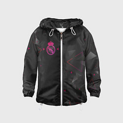 Ветровка с капюшоном детская Реал Мадрид форма абстрактная, цвет: 3D-белый